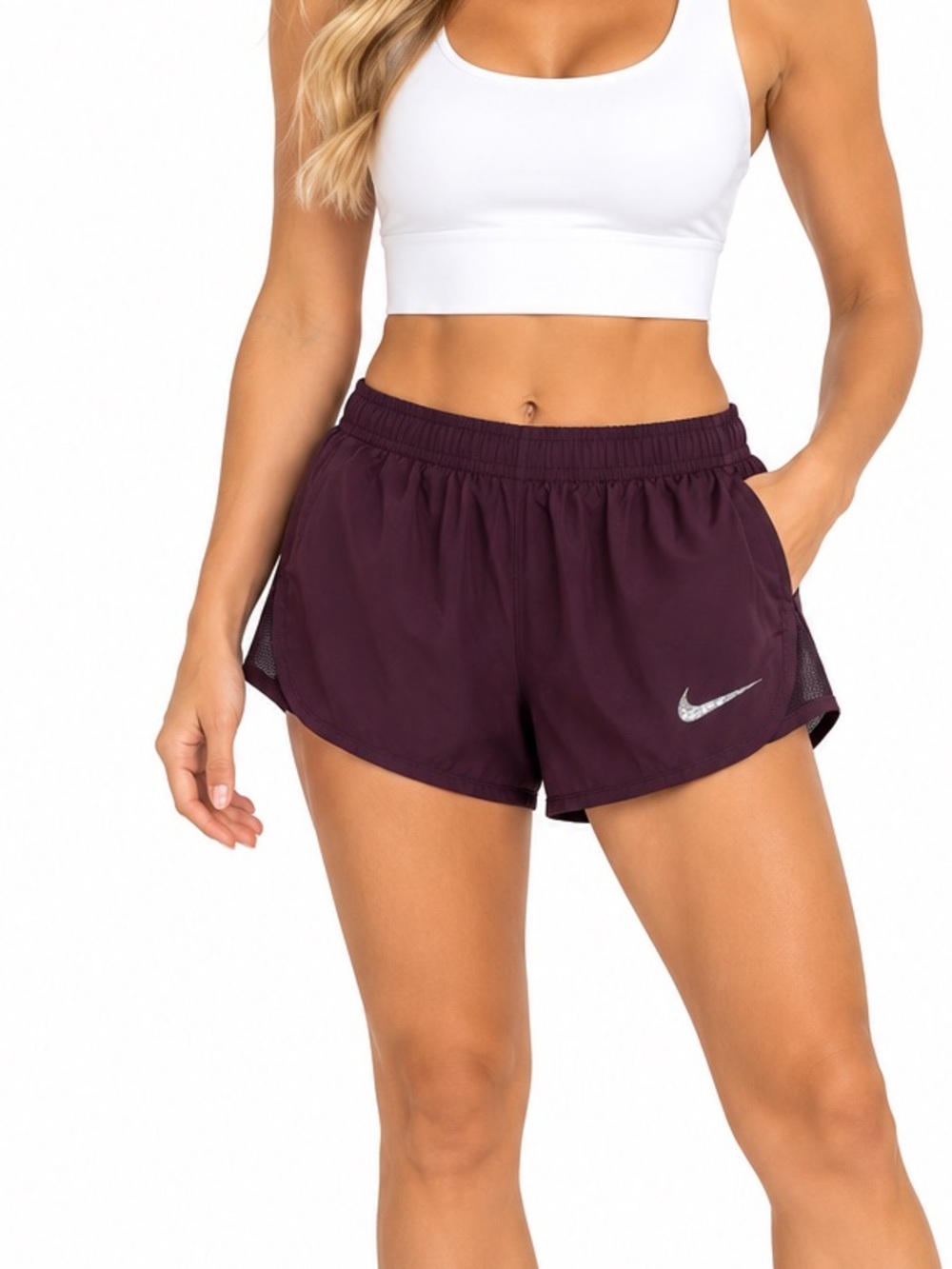 Nike Dri Fit Women's Maroon Running Shorts Size Medium